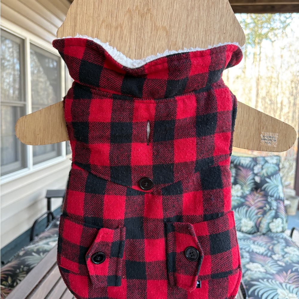 Classic Buffalo Plaid Fleece-Lined Dog Coat
